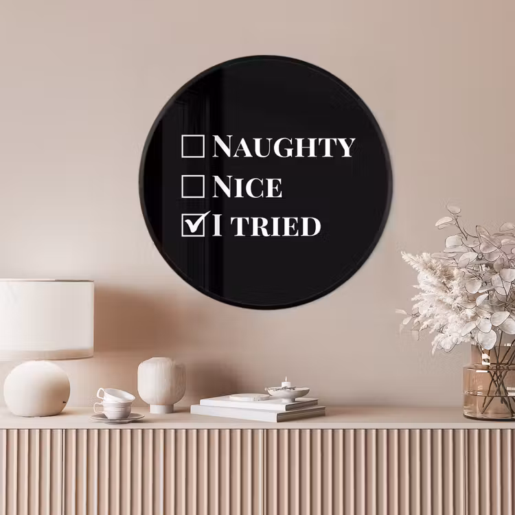 Ronde fotolijst - Kerst - Zwart - Wit - Quote - Grappig — 4