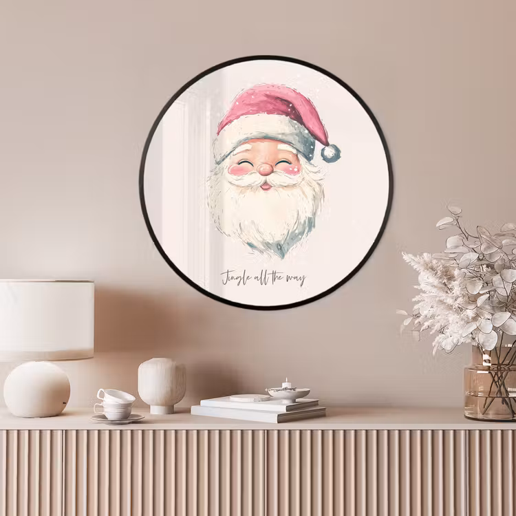Ronde fotolijst - Kerstman - Kerst - Quote - Beige — 4