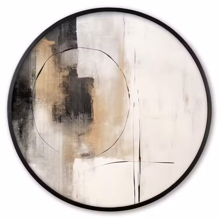 Ronde fotolijst - Kunst - Abstract - Grijs - Industrieel — 1