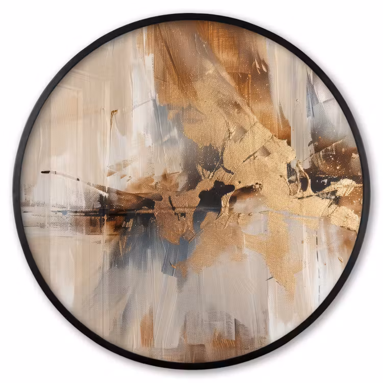 Ronde fotolijst - Modern - Bruin - Abstract - Beige — 1