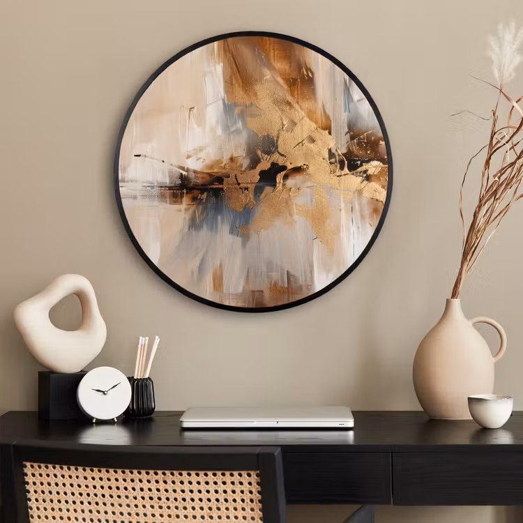 Ronde fotolijst - Modern - Bruin - Abstract - Beige — 2