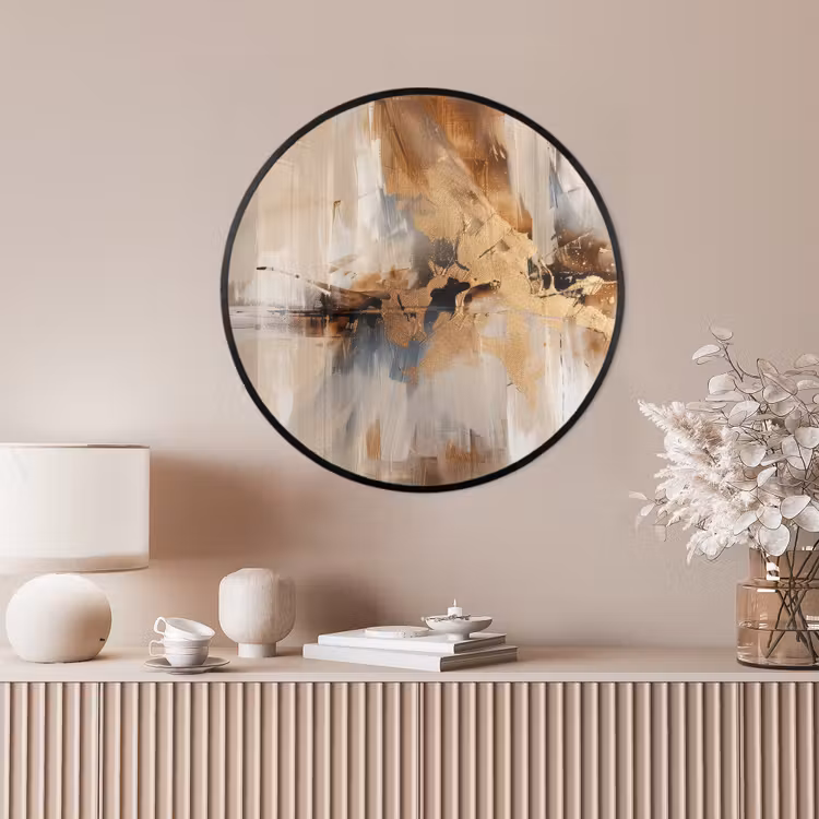 Ronde fotolijst - Modern - Bruin - Abstract - Beige — 4