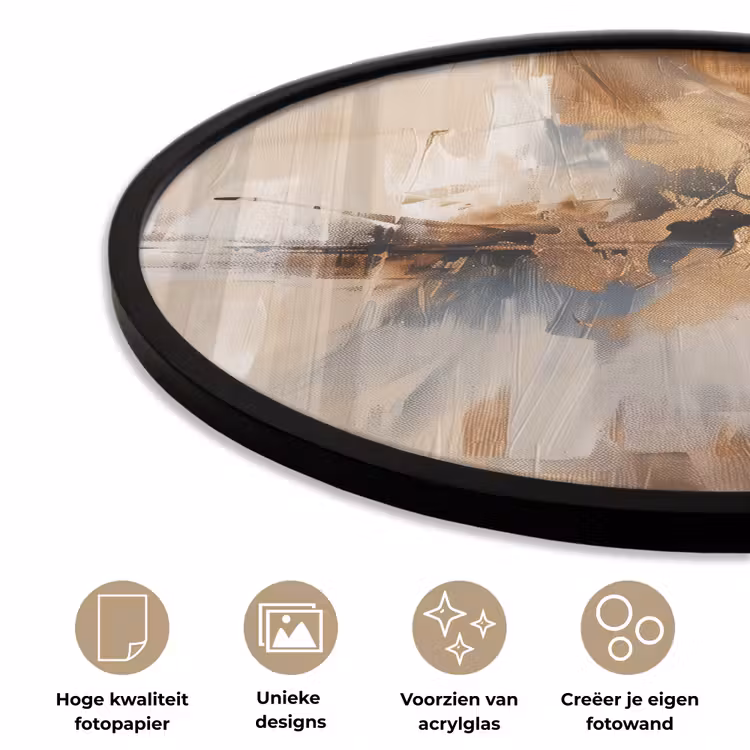 Ronde fotolijst - Modern - Bruin - Abstract - Beige — 5