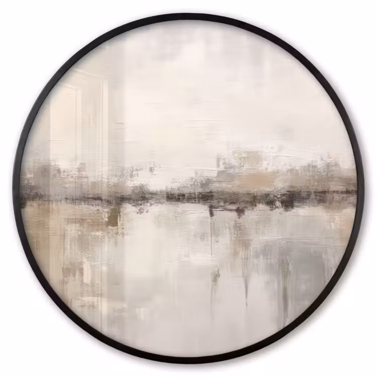 Ronde fotolijst - Moderne kunst - Abstract - Beige — 1