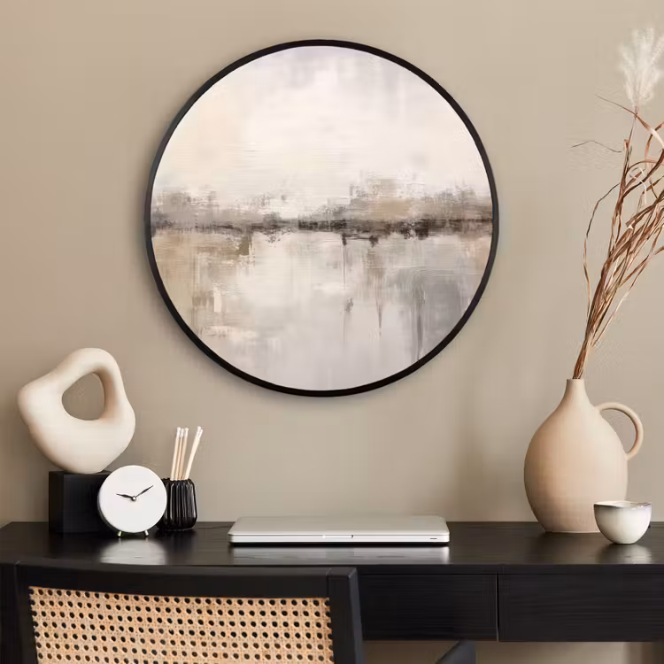 Ronde fotolijst - Moderne kunst - Abstract - Beige — 2