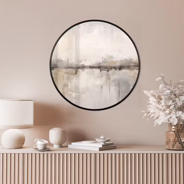 Ronde fotolijst - Moderne kunst - Abstract - Beige — 4