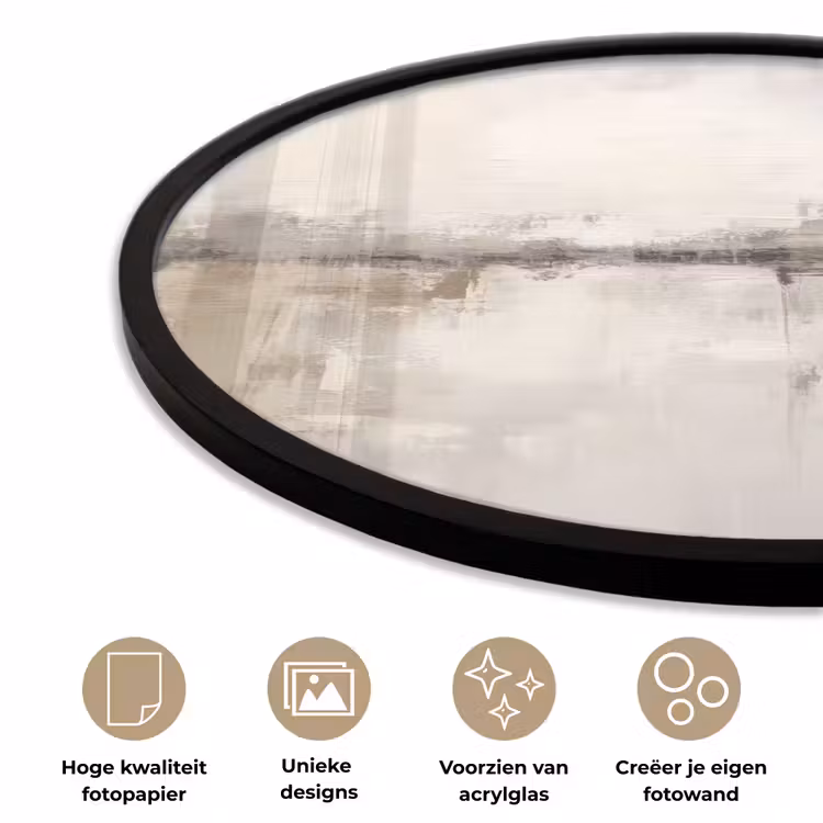 Ronde fotolijst - Moderne kunst - Abstract - Beige — 5
