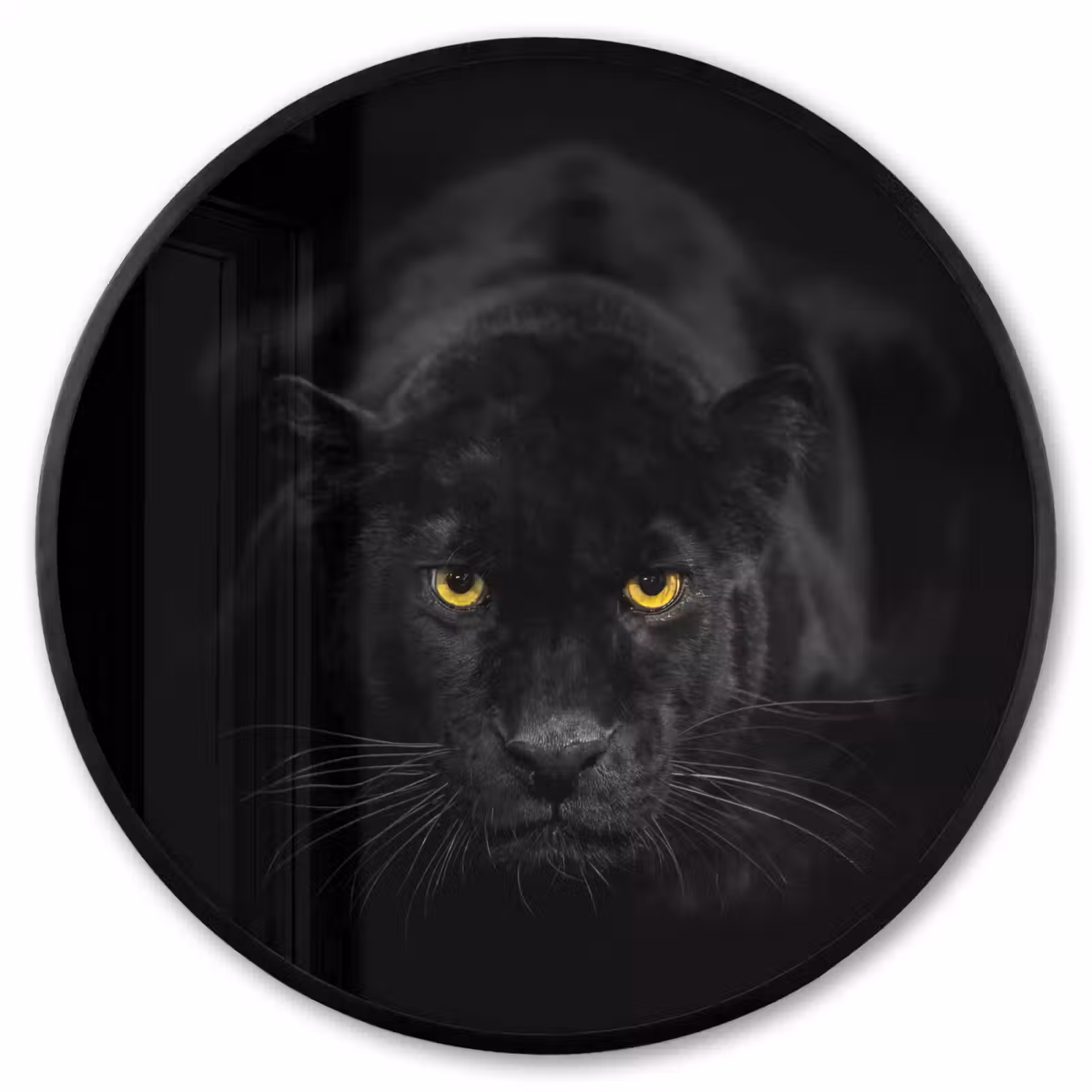 Ronde fotolijst - Panter - Dieren - Zwart - Ogen — 1