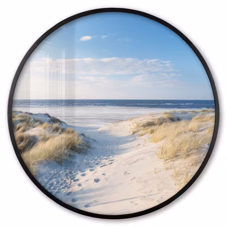 Ronde fotolijst - Duin - Meeuw - Strand - Zee - Zon — 1