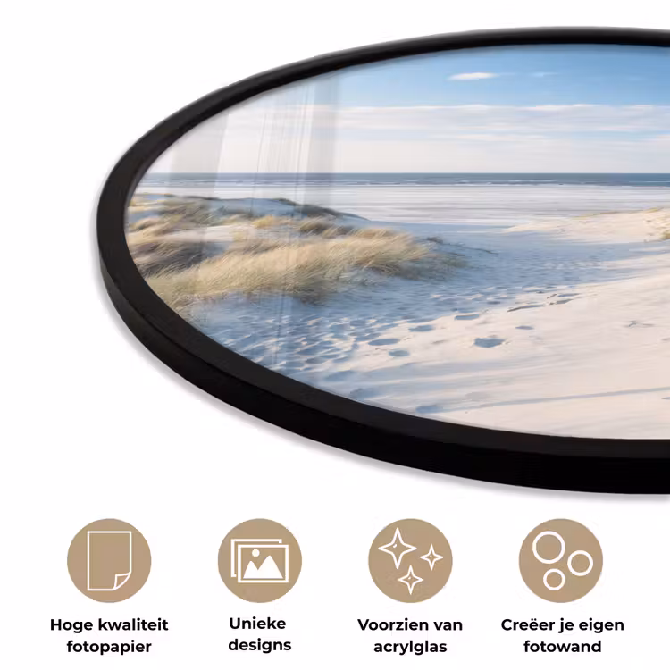 Ronde fotolijst - Duin - Meeuw - Strand - Zee - Zon — 5