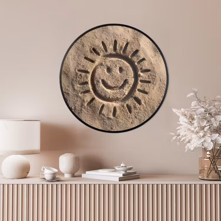 Ronde fotolijst - Gezichtje - Zon - Zand - Getekend — 4