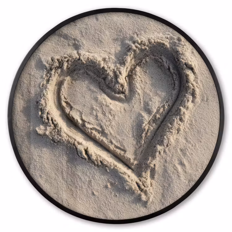 Ronde fotolijst - Hartvorm - Getekend - Beige - Zand — 1