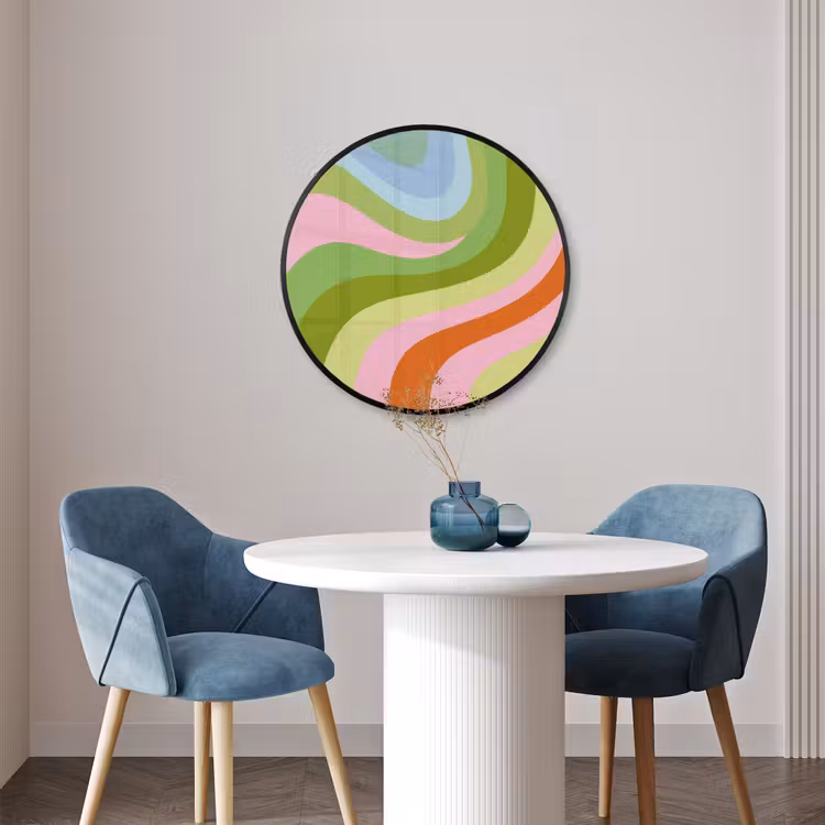 Ronde fotolijst - Lijnen - Pasteltinten - Golvend — 3