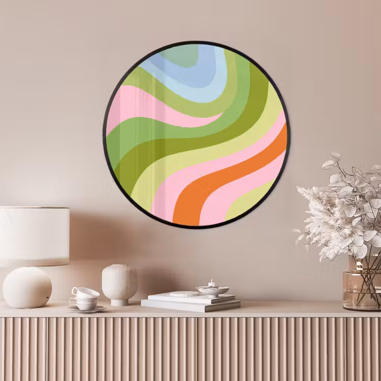 Ronde fotolijst - Lijnen - Pasteltinten - Golvend — 4