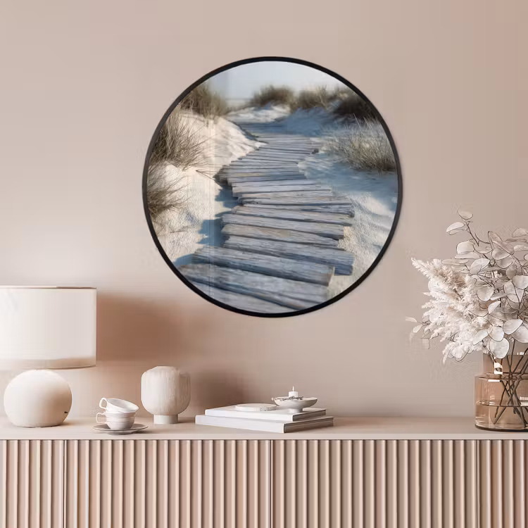 Ronde fotolijst - Pad - Planken - Duinen - Gras — 4