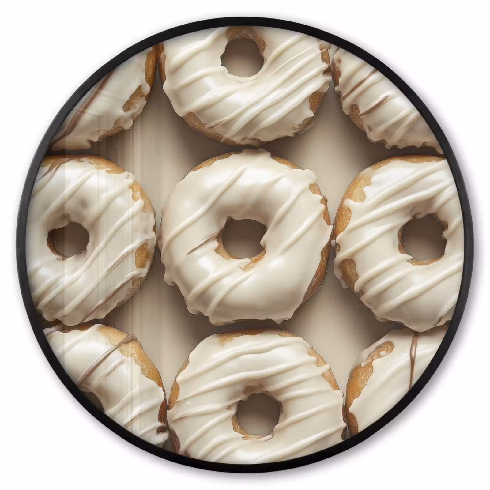 Ronde fotolijst - Donuts - Chocolade - Wit - Beige — 1