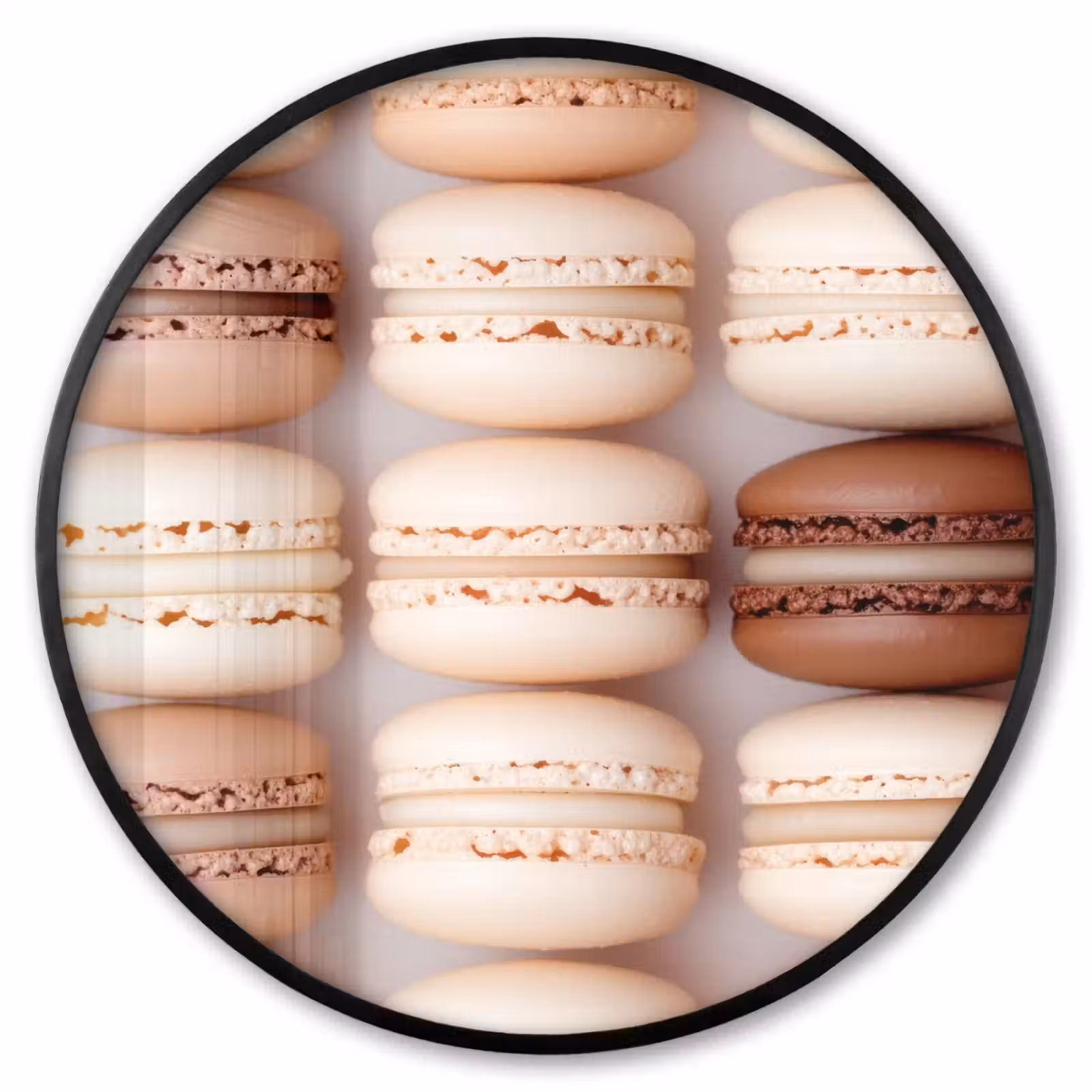 Ronde fotolijst - Macarons - Beige - Bruin — 1