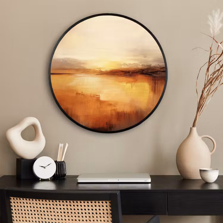 Ronde fotolijst - Abstract - Bruin - Modern - Herfst kleuren — 2