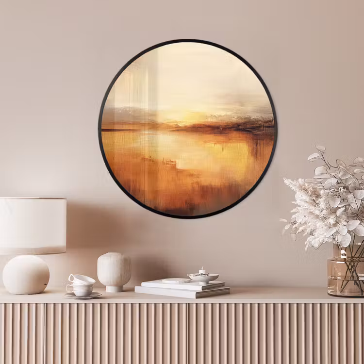 Ronde fotolijst - Abstract - Bruin - Modern - Herfst kleuren — 4