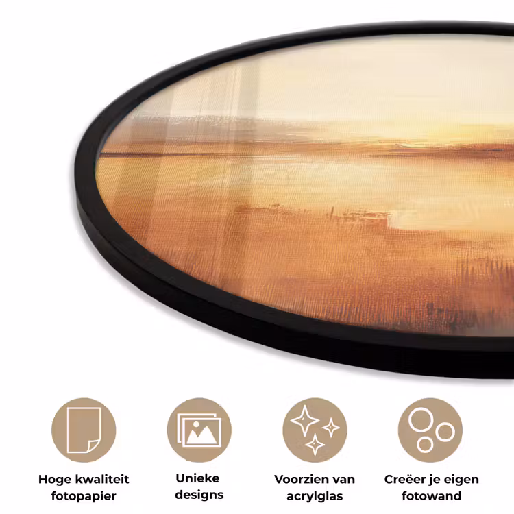Ronde fotolijst - Abstract - Bruin - Modern - Herfst kleuren — 5