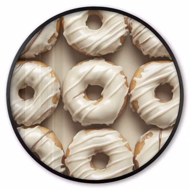 Ronde fotolijst - Donuts - Chocolade - Wit - Beige — 1