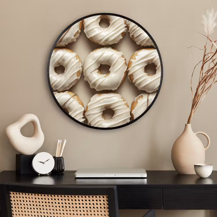 Ronde fotolijst - Donuts - Chocolade - Wit - Beige — 2