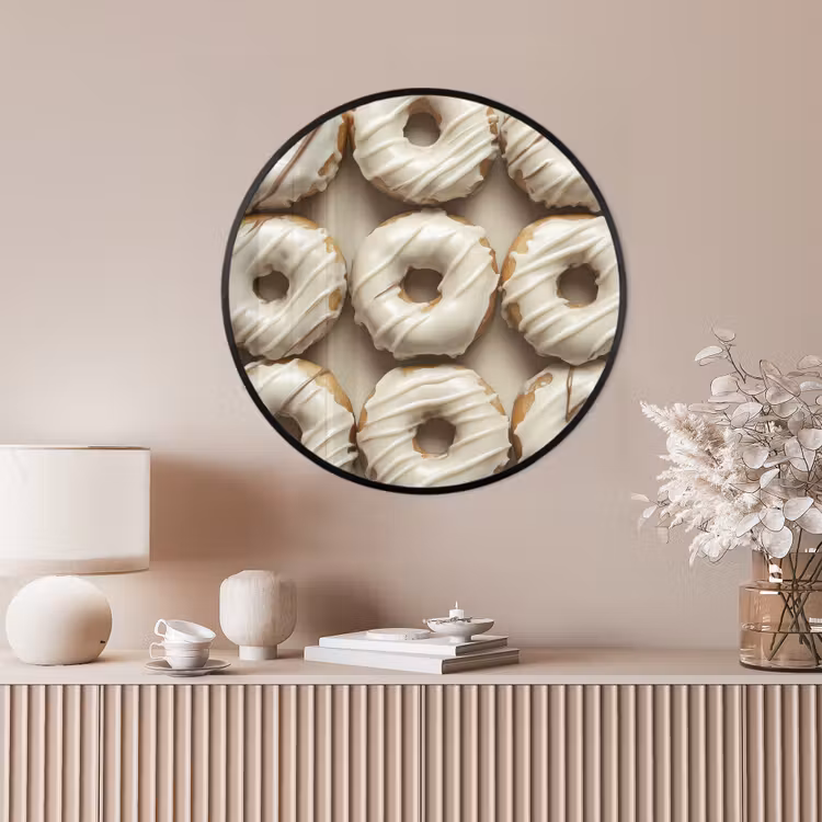 Ronde fotolijst - Donuts - Chocolade - Wit - Beige — 4
