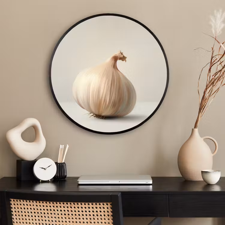 Ronde fotolijst - Knoflook - Natuurlijk - Beige — 2