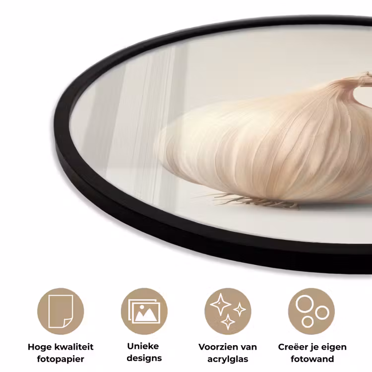 Ronde fotolijst - Knoflook - Natuurlijk - Beige — 5