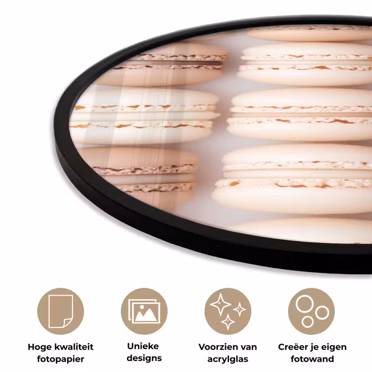 Ronde fotolijst - Macarons - Beige - Bruin — 5
