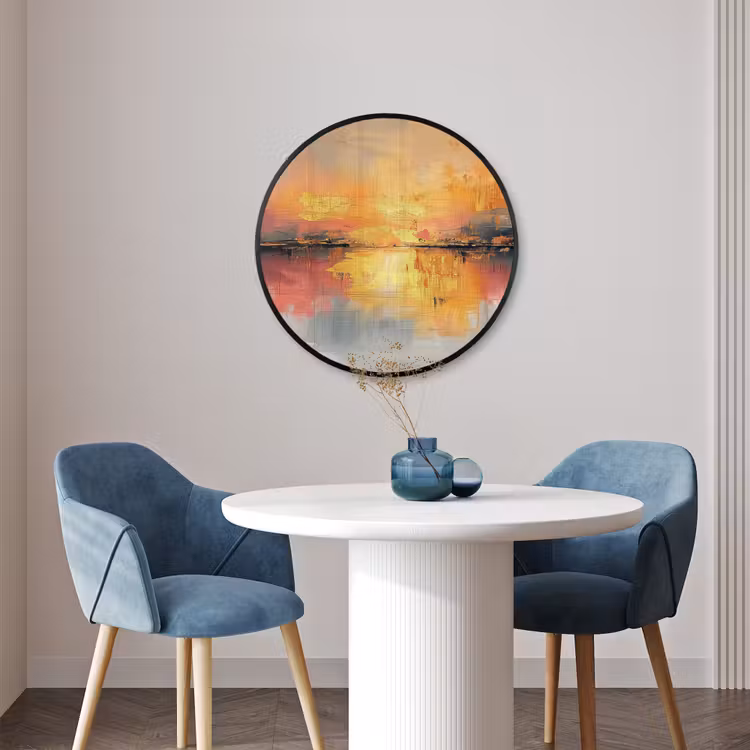 Ronde fotolijst - Modern - Abstract - Goud - Roze — 3