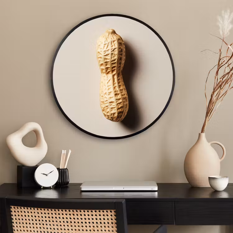 Ronde fotolijst - Pinda - Ruw - Beige — 2