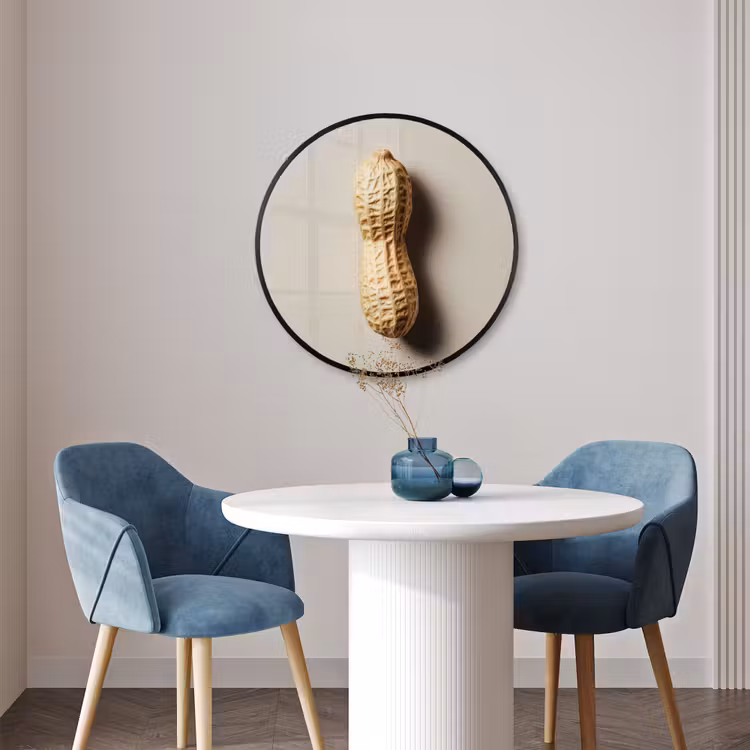 Ronde fotolijst - Pinda - Ruw - Beige — 3