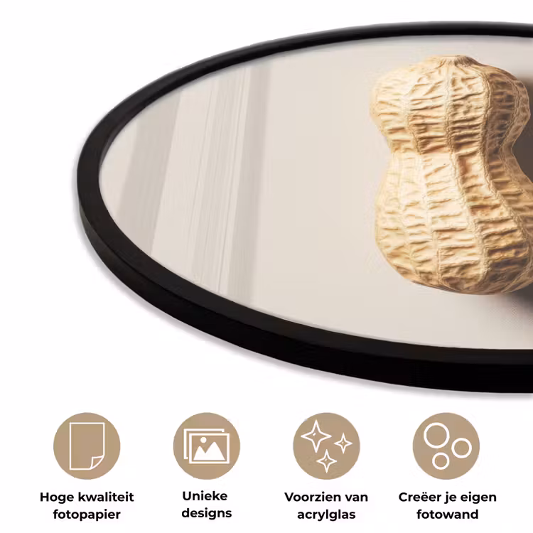 Ronde fotolijst - Pinda - Ruw - Beige — 5