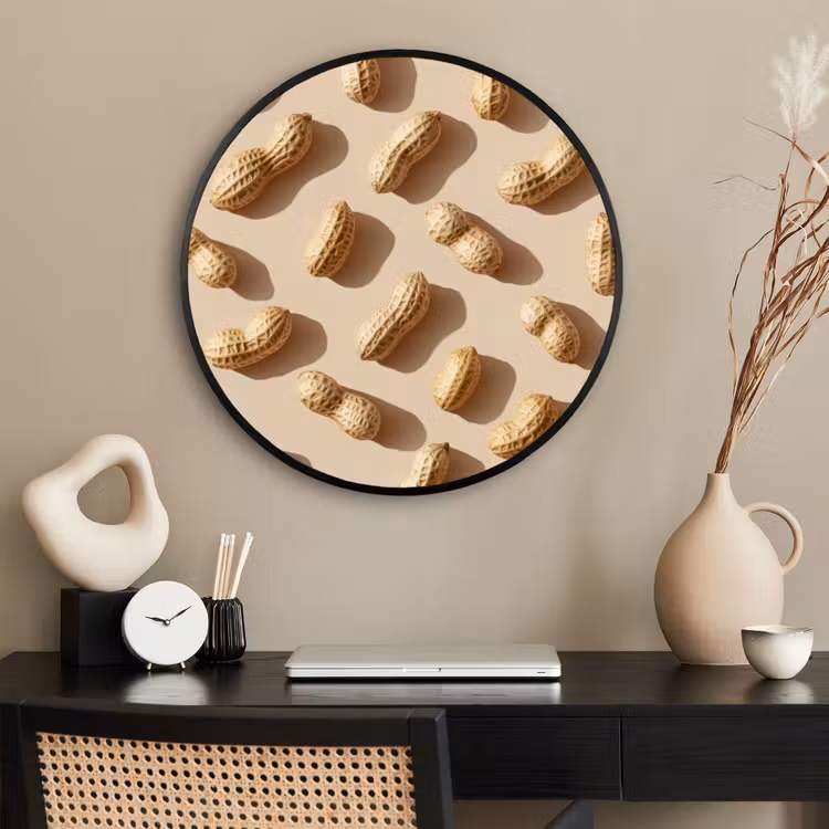 Ronde fotolijst - Pinda's - Patroon - Beige — 2