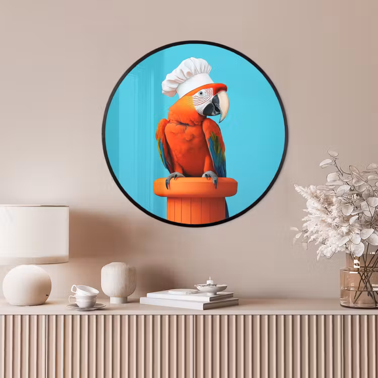 Ronde fotolijst - Ara - Koksmuts - Sokkel - Grappig — 4