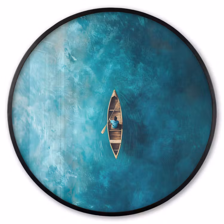 Ronde fotolijst - Bootje - Water - Blauw — 1
