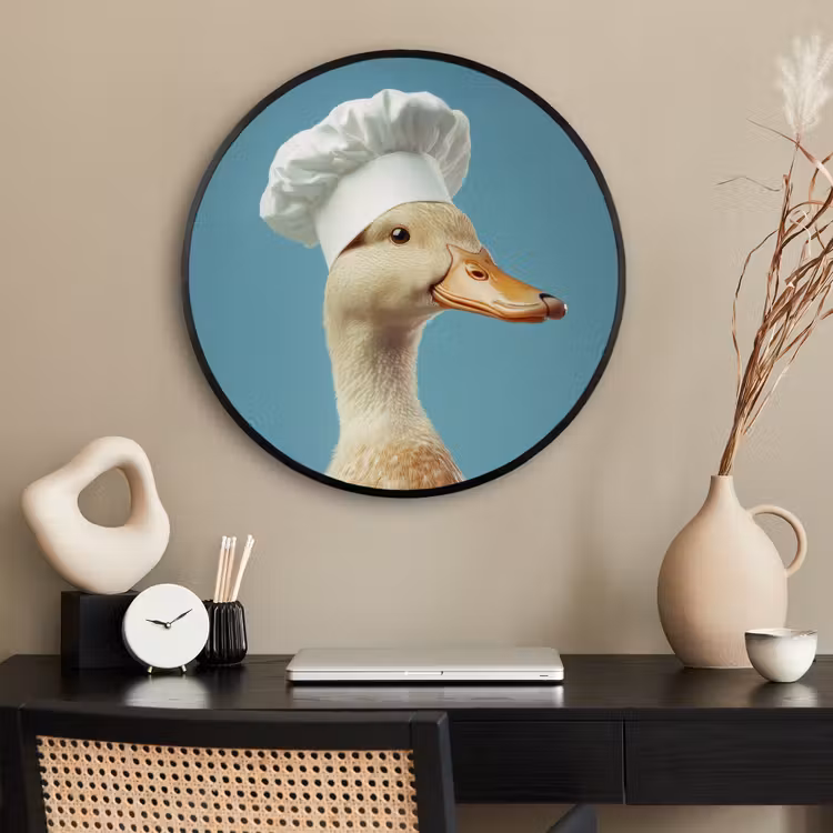 Ronde fotolijst - Eend - Koksmuts - Cute - Vogel — 2