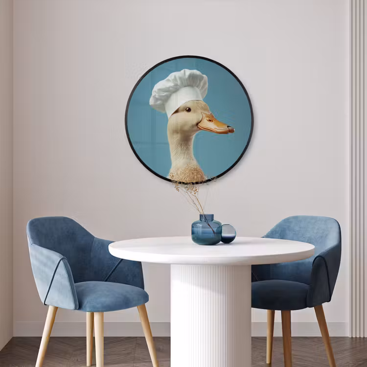 Ronde fotolijst - Eend - Koksmuts - Cute - Vogel — 3