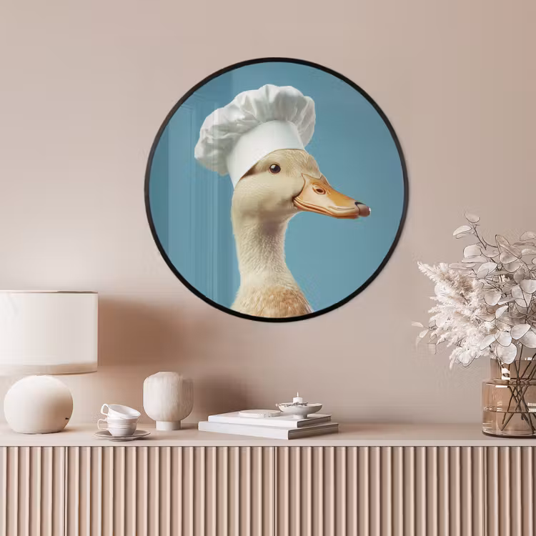 Ronde fotolijst - Eend - Koksmuts - Cute - Vogel — 4