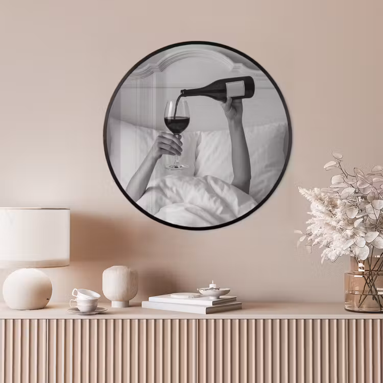 Ronde fotolijst - Lakens - Armen - Wijn - Glas — 4