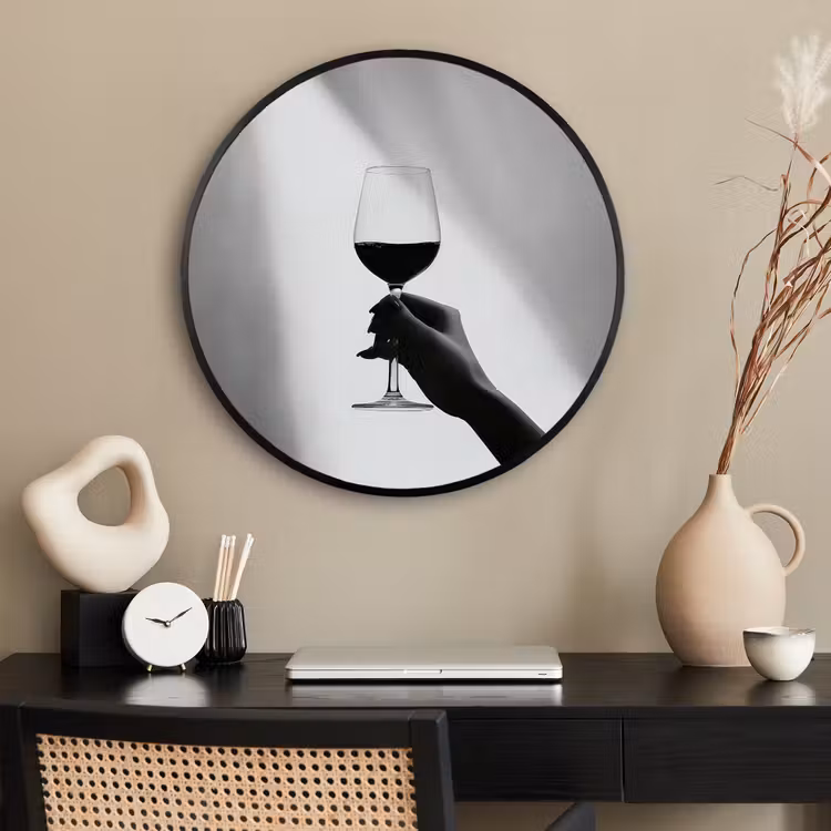 Ronde fotolijst - Lichtinval - Wijn - Rood - Glas — 2