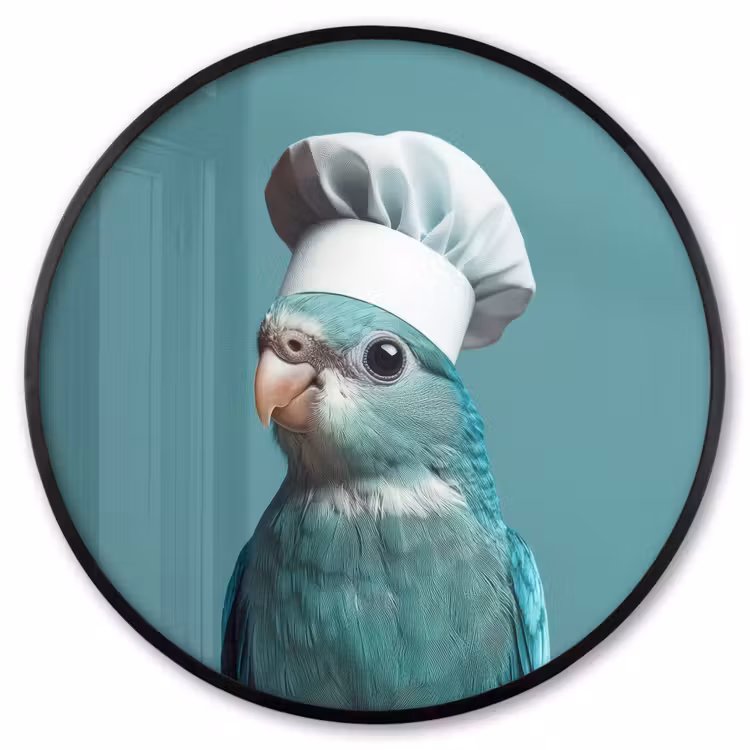Ronde fotolijst - Parkiet - Vogel - Koksmuts - Cute — 1