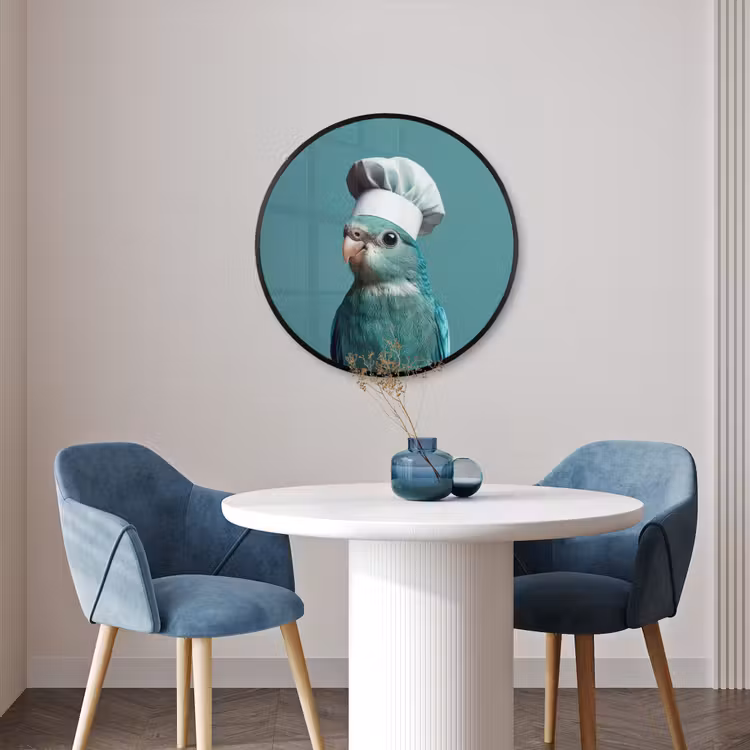 Ronde fotolijst - Parkiet - Vogel - Koksmuts - Cute — 3