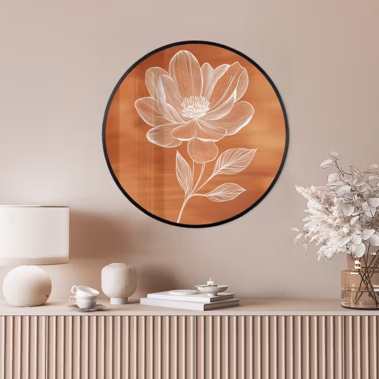 Ronde fotolijst - Bloem - Minimalistisch - Wit — 4