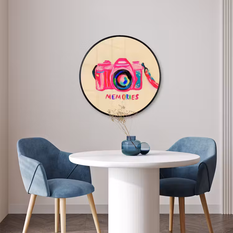 Ronde fotolijst - Camera - Memories - Roze - Geschilderd — 3