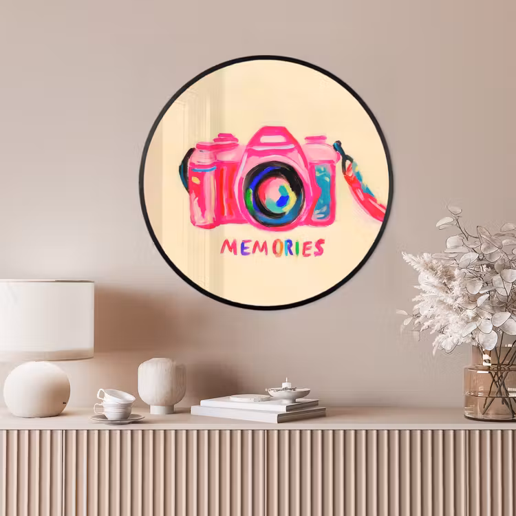 Ronde fotolijst - Camera - Memories - Roze - Geschilderd — 4