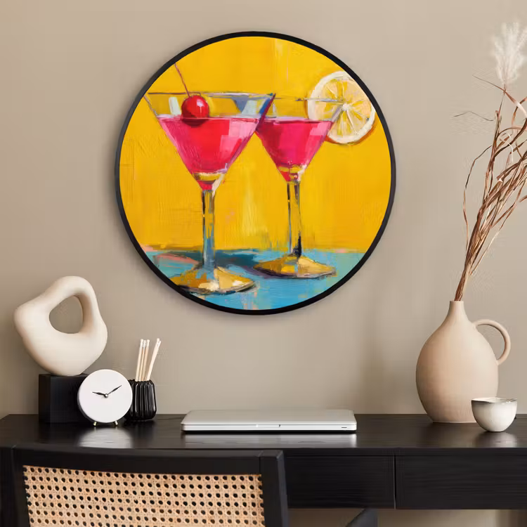 Ronde fotolijst - Glazen - Cocktail - Citroen - Kers — 2