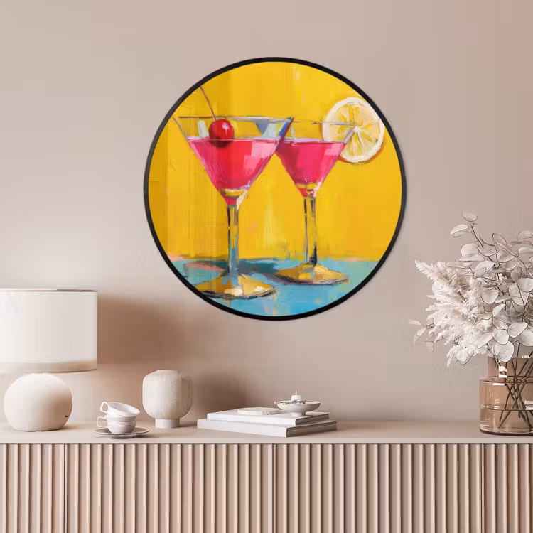 Ronde fotolijst - Glazen - Cocktail - Citroen - Kers — 4