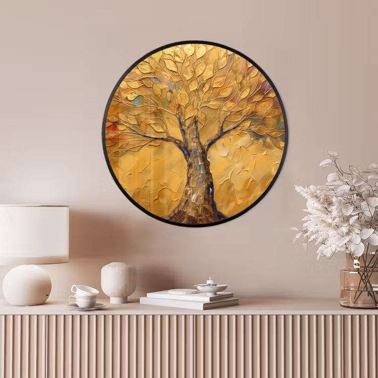 Ronde fotolijst - Goud - Boom - Abstract - Modern — 4